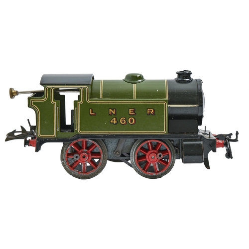 855 - A Hornby 'O' gauge clockwork M3 tank locomotive in unusually good condition, with green card label, ... 