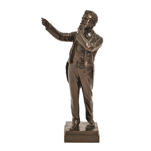 858 - W Grant Stevenson RSA (1842-1904) - Statuette of the Sculptor, early 20th c, bronze, rich brown pati... 