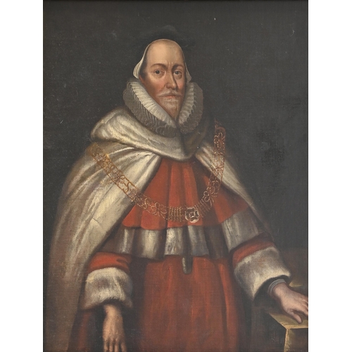 1119 - English School, 18th c - Portrait of Sir Edward Coke (1552-1634), Lord Chief Justice, oil on canvas,... 