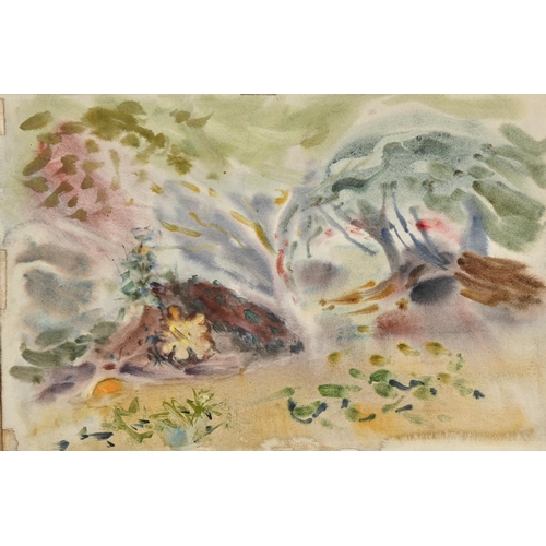 1124 - Edwin Smith (1912-1971) - Abstract Landscape with Trees, inscribed and titled label, watercolour, 31... 