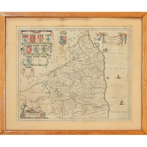 1125 - Map. Joan Blaeu (1596-1673) - Comitatus Northumbria, Vernacule Northumberland, double-page map, s.n.... 