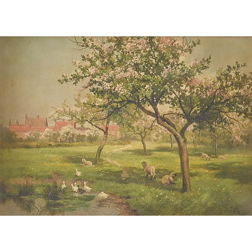 1002 - Charles Wilde (1856-1905) - Spring, signed, titled label to verso, oil on board, 24 x 34.5cm
Provena... 