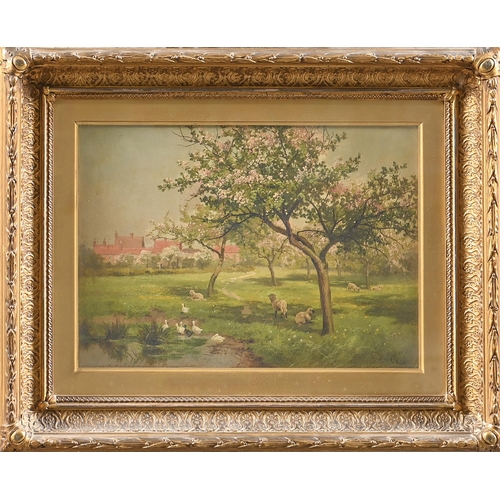 1002 - Charles Wilde (1856-1905) - Spring, signed, titled label to verso, oil on board, 24 x 34.5cm
Provena... 