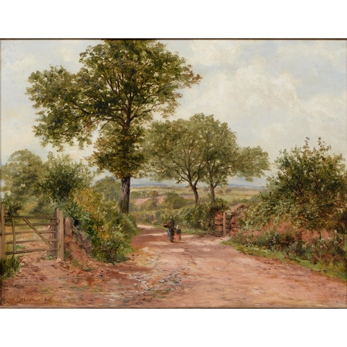 1007 - Alexander Junner, 'Carl Brennir' (1837-1924) - Woman and Child on a Country Road, signed (C Brennir)... 