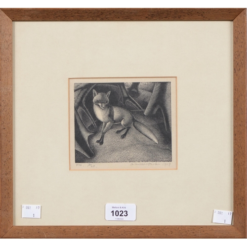 1023 - Agnes Miller Parker (Scottish; 1895–1980) - Fox, signed, titled, numbered 12/40, and dated 1929 in p... 