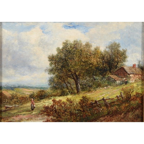 1025 - Joseph Thors (1835-1884) – Landscape with Figure, signed, oil on panel, 13 x 18.5cm  ... 