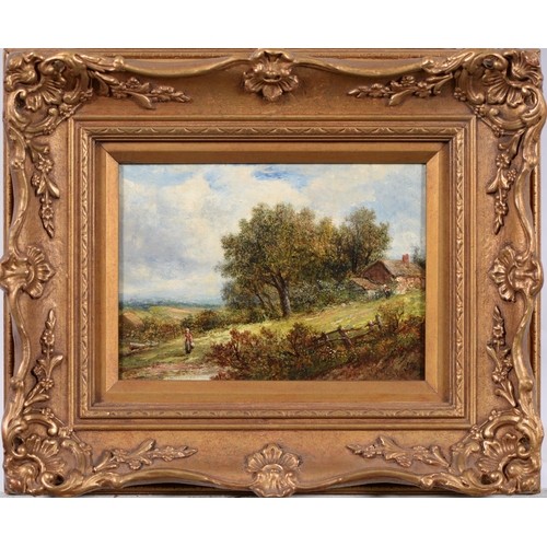 1025 - Joseph Thors (1835-1884) – Landscape with Figure, signed, oil on panel, 13 x 18.5cm  ... 