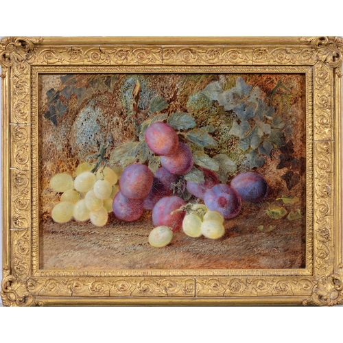 1043 - Vincent Clare (1855-1930) – Still Life with Plums; Still Life with Flowers, a pair, both signed, oil... 