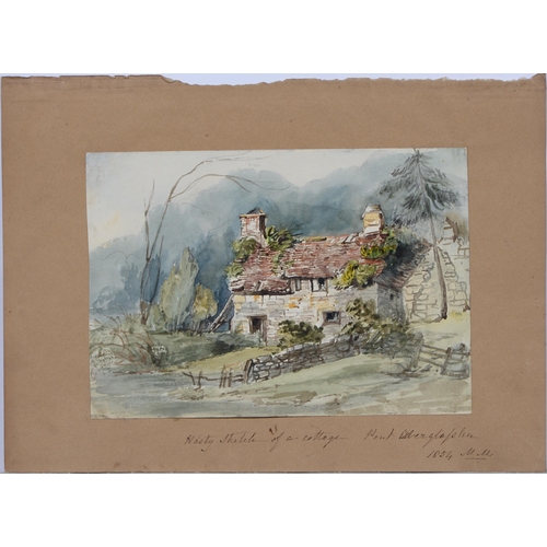 1043B - Mary Marriott, mid 19th c - The Bowder Stone, Borrowdale and other views taken in England and Wales,... 