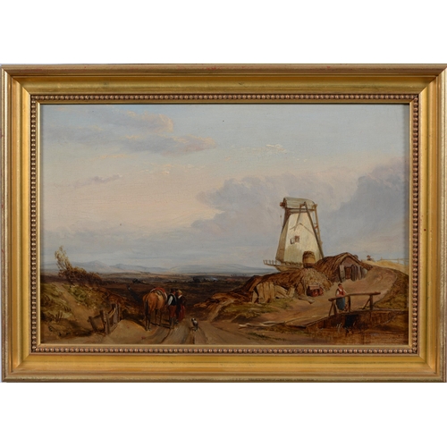 1064 - Attributed to George Clarkson Stanfield (1828-1878) - Landscape with Windmill,  bears signature and ... 