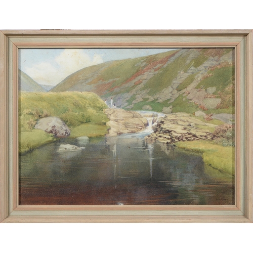 1067 - Judith Ackland (1892-1971) - Bathers on Rocks, North Devon, signed, watercolour, 26.5 x 36.5cm... 