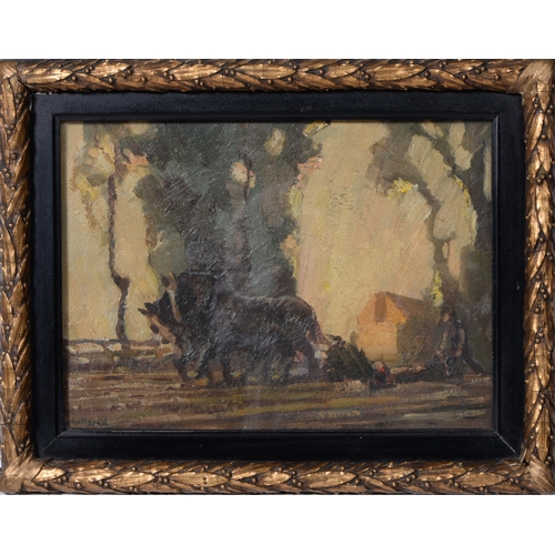 1070 -  George Herbert Buckingham Holland (1901-1987) - The Plough Team,  signed, oil on canvas, 26 x 36cm,... 