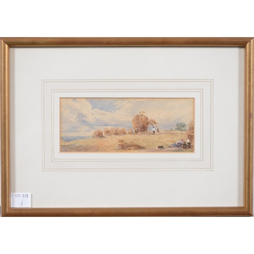 1078 - James Robertson (fl 1815-1836) - Haymaking,  watercolour, 62 x 153mm