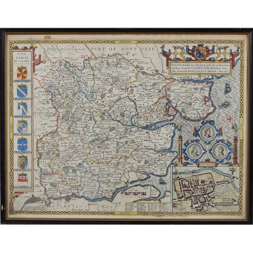 1083 - Map. Joan Blaeu - Northamptonshire,  double page engraving 1645 or later, hand coloured, 41 x 50.5, ... 