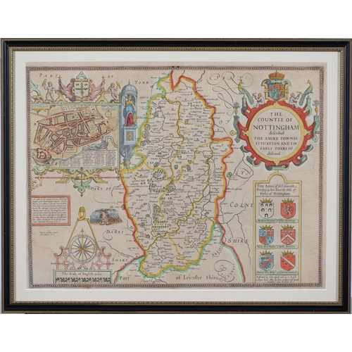 1083 - Map. Joan Blaeu - Northamptonshire,  double page engraving 1645 or later, hand coloured, 41 x 50.5, ... 