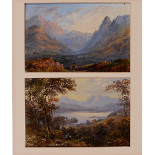 1100 - English School, 19th century - Langdale Pikes; Langdale Fell,  a pair, oil on artist's board, 13.5 x... 