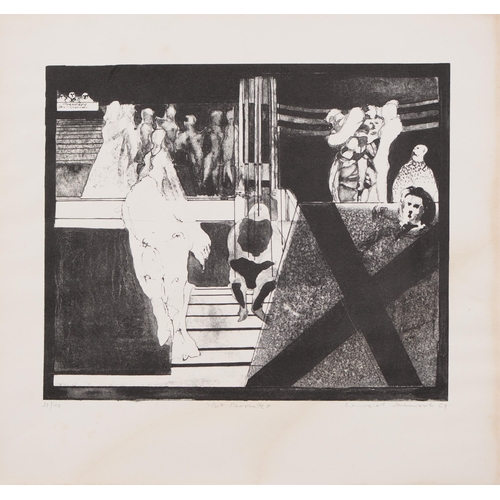 1103 - L*** J*** - Modernist Tableau, indistinctly signed and titled in pencil, numbered 39/100, 40.5 x 43c... 