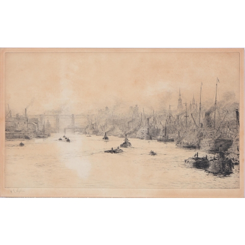 1110 - William Lionel Wylie RA, RE (1851-1931) - River and coastal scenes, four etchings, all signed by the... 