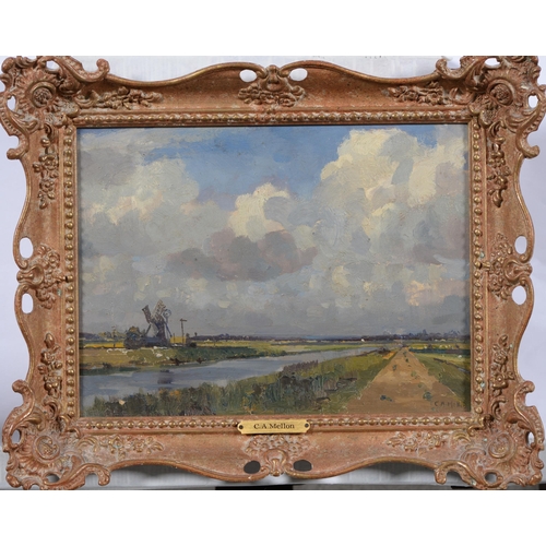 1115 - Campbell Archibald Mellon RBA, ROI (1876-1935) - The Norfolk Broads, signed, signed again and inscri... 