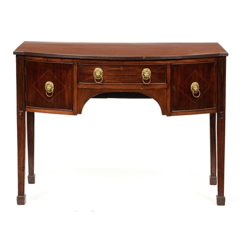 1182 - A mahogany bow fronted sideboard, early 20th c,  85cm h; 53 x 114cm