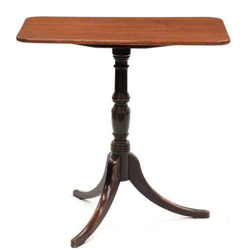 1186 - A Victorian mahogany tripod table,  with oblong top, 71cm h; 74 x 71cm