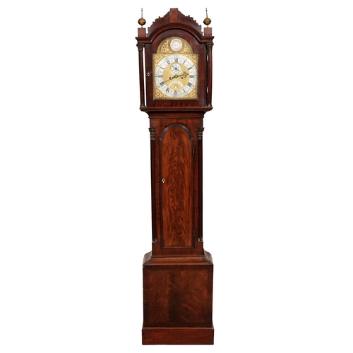 1194 - A George III eight day mahogany longcase clock, Thomas French, Norwich, with breakarched dial, silve... 