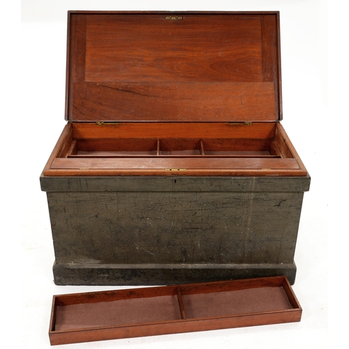 1251 - A Victorian cabinet maker's mahogany tool chest,  the fitted interior with lift out compartments, 51... 