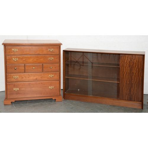 1272 - A Younger Furniture cherrywood chest of drawers in Victorian style,  87cm l, a Herbert Gibbs Tola mi... 