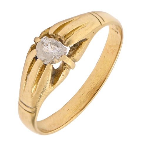 13 - A white paste ring,  in18ct gold, marks rubbed, 5g, size R