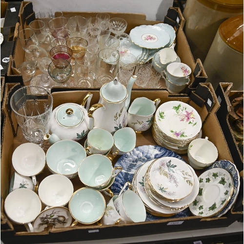 1420 - Miscellaneous ceramics and glass including Aynsley and Queen Anne bone china part teaware, etc... 