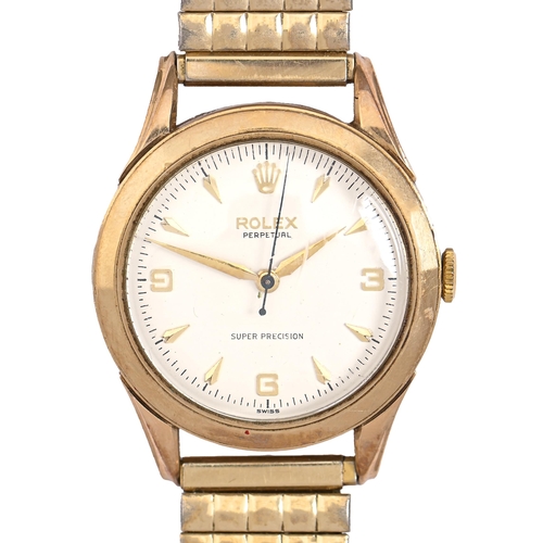 183 - A Rolex 9ct gold self-winding wristwatch, Super Precision Ref. 11793, 34mm diam, London 1960, on ass... 