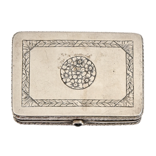 230 - A Russian silver and gold snuff box, the lid applied with central embossed gold relief of Apollo in ... 