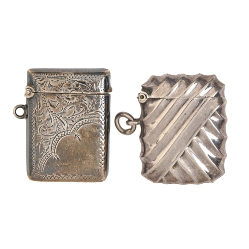 238 - A Victorian silver vesta case, of fluted design, 42mm h, by William Neale & Sons, Chester 1896 a... 