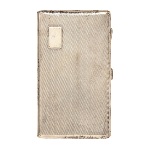 239 - A George VI silver cigarette case, engine turned, 14.5cm l, by J Gloster Ltd, Birmingham 1943, 5ozs ... 