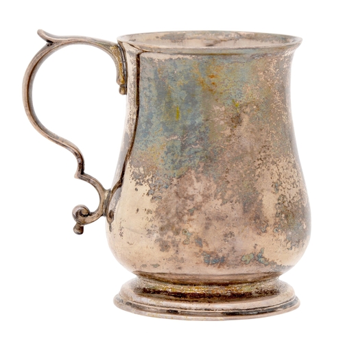 289 - A George III silver baluster mug, on moulded foot, 78mm h, by Walter Brind, London 1762, 2ozs 18dwts... 