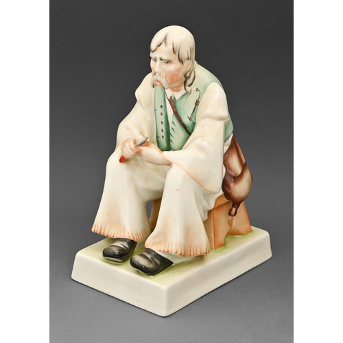 387 - A Zsolnay porcelain figure of a peasant, 1970s, 33cm h, printed mark