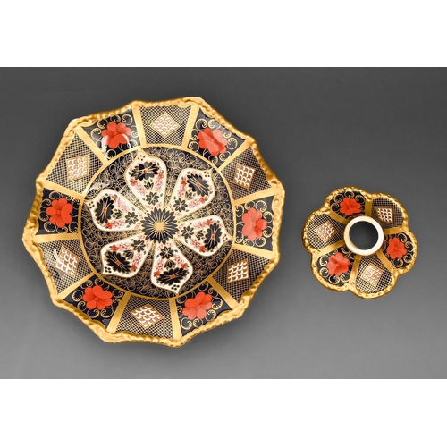 397 - A Royal Crown Derby Imari pattern comport, late 10th c,  30cm diam, printed mark... 