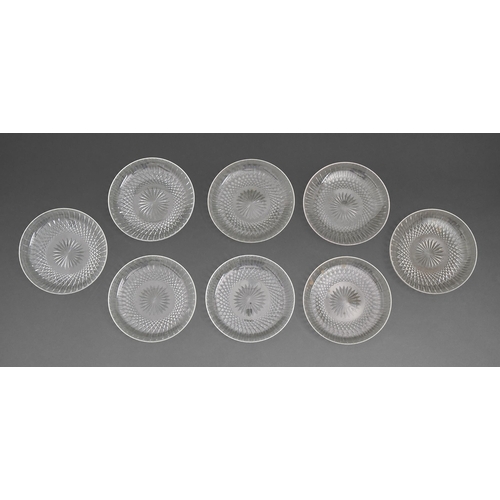 463 - A set of eight Edwardian cut glass ice plates, 15cm diam