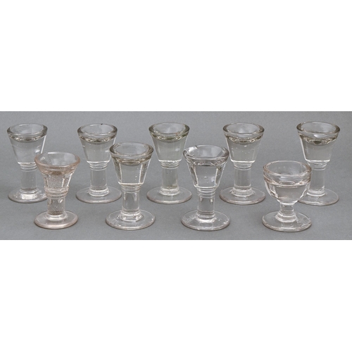 468 - Nine Victorian 'penny lick' glasses, c.8-10cm h