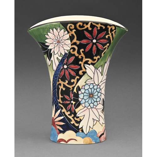 508 - An old Tupton Ware floral vase, 25.5cm h printed mark