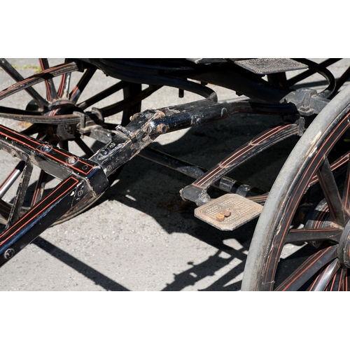 562 - Horse drawn vehicle. A four-wheeled open carriage, waggonette, Northern European c. late 19th c, the... 