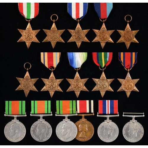 578 - WWII, miscellaneous medals, 1939-1945 Star (2), Atlantic Star, Africa Star (2), Pacific Star, Burma ... 