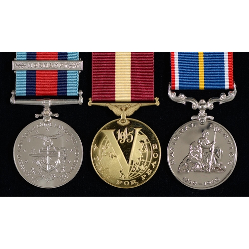 591 - Unofficial medals. Three, Normandy Campaign Medal No 23208, National Service Medal and Restoration o... 