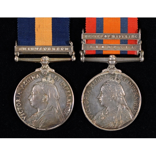 594 - African campaigns, pair, Cape of Good Hope General Service Medal, one clasp Bechuanaland and Queen's... 