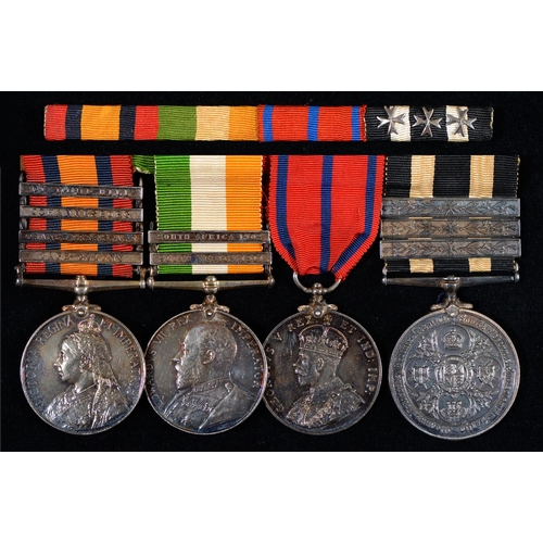 599 - Anglo-Boer War, group of four, Queen's South Africa Medal, four clasps Cape Colony, Orange Free Stat... 