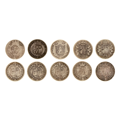 610 - Halfcrown George III (2), William IV, and Victoria (7) (10)... 