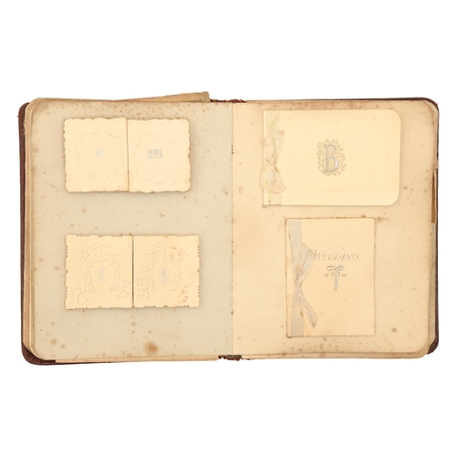 636 - A lady's friendship album, early 20th c, inscribed with manuscript sentiment, illustrated with water... 