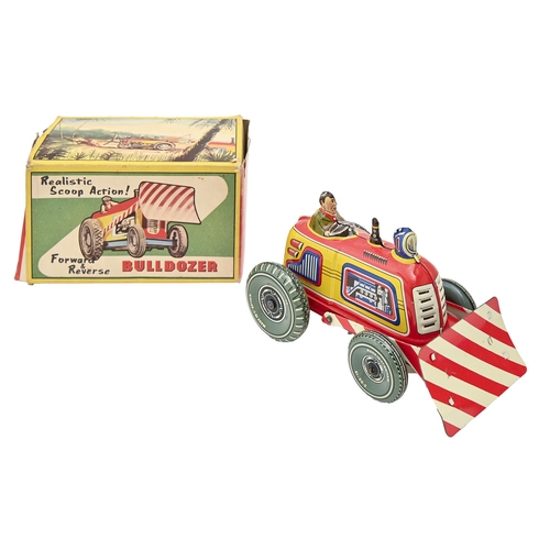 643 - Tinplate toy. Welsotoys forward and reverse bulldozer, 165, boxed