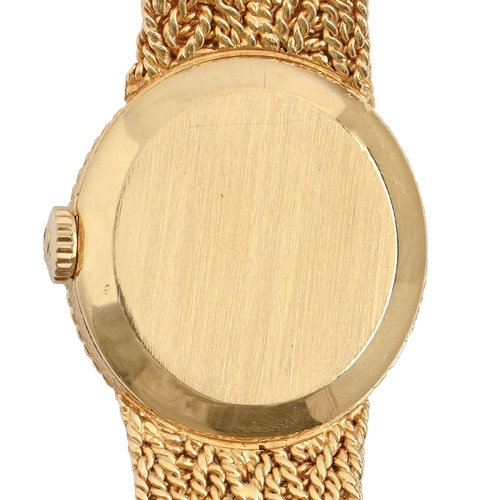 65 - An Omega 18ct gold lady's wristwatch, De Ville, the elliptical dial in cable bezel, 23 x 25mm, impor... 