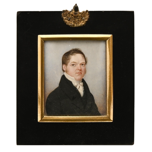 653 - Attributed to Lt. Rice RN (1788-1858) - Portrait Miniature of a man called Henry Clayton, bust lengt... 